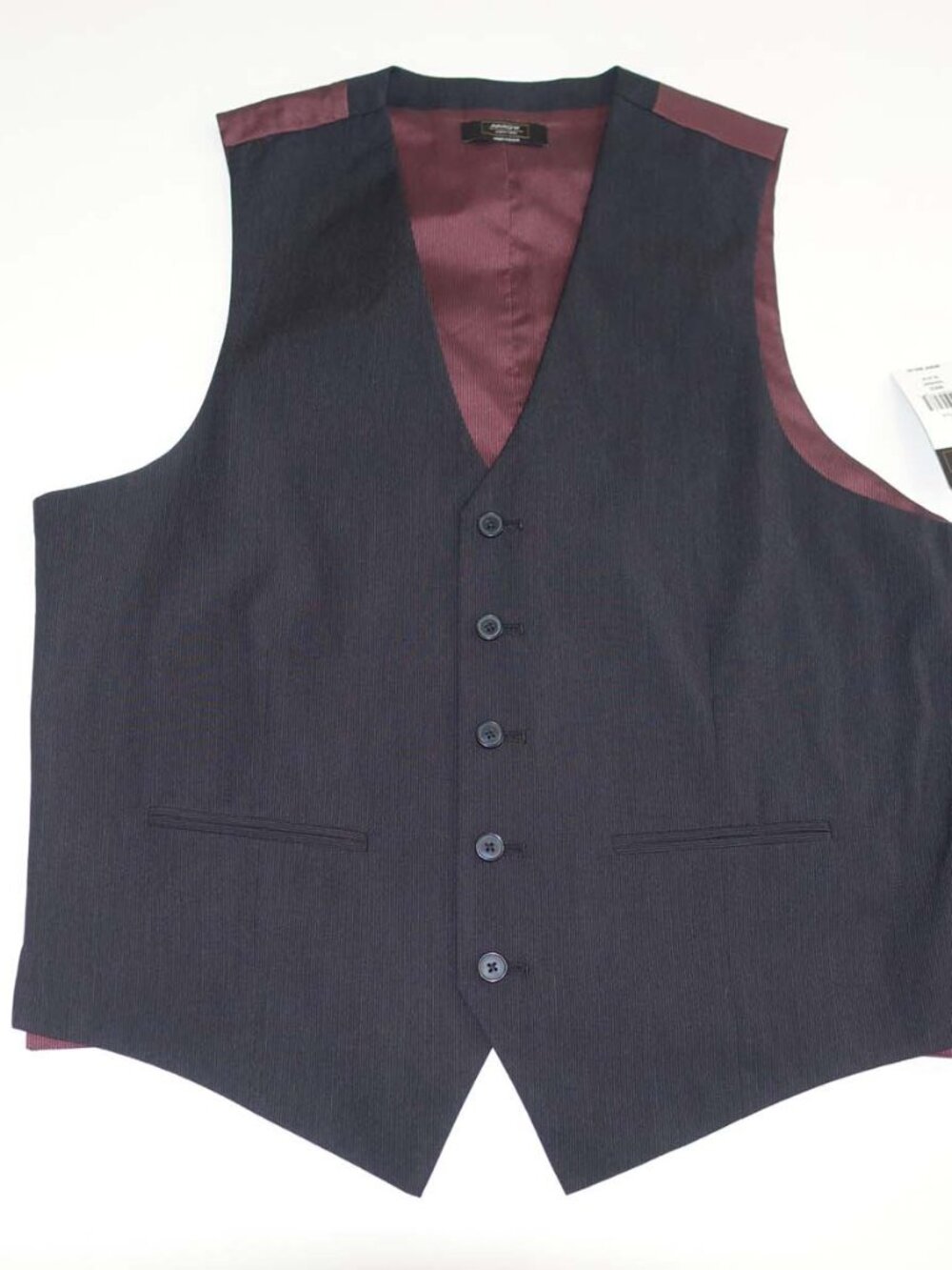 Arrow Men's Suit Vest Size Medium NWT Black Striped 5 Button Lined M